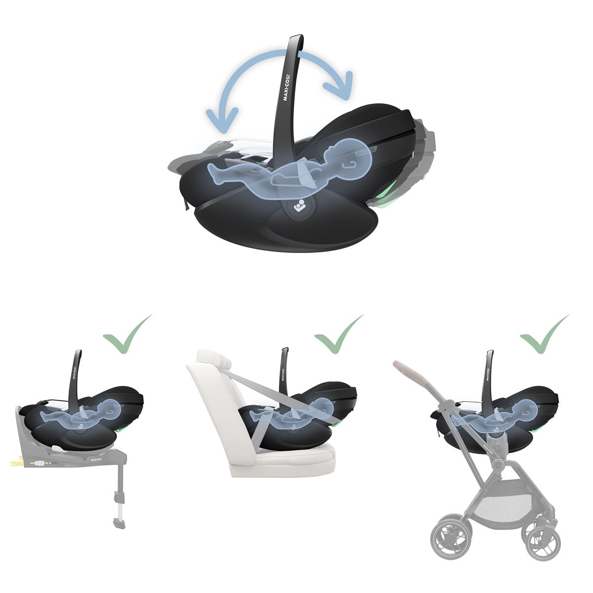 Egg 3 Luxury Bundle With Maxi-Cosi Pebble 360 Pro2 And Base