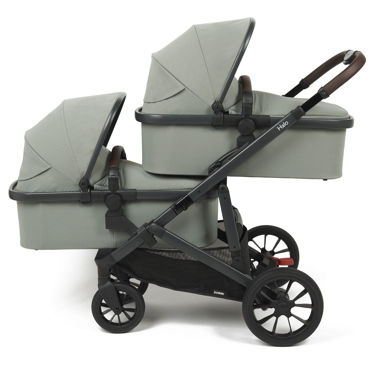 Zummi Halo - Single to Double Travel System + EnfaSafe Car Seat, Moon