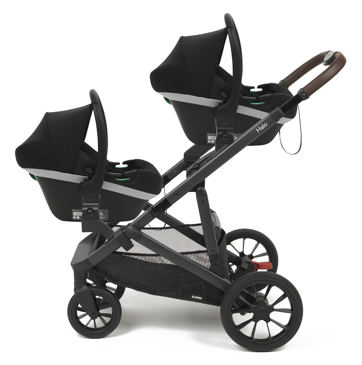 Zummi Halo - Single to Double Travel System + EnfaSafe Car Seat, Moon