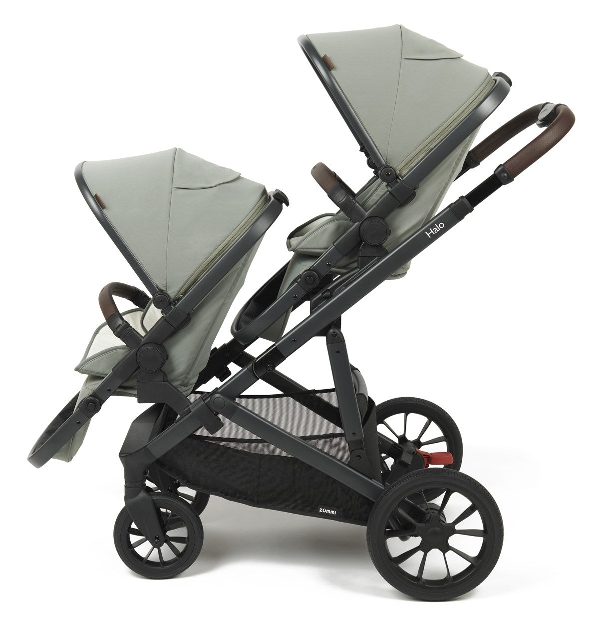 Zummi Halo - Single to Double Travel System + EnfaSafe Car Seat, Moon