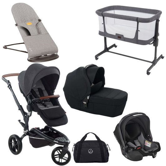 Jane Trider Essential Travel System & Starter Nursery Bundle, Cold Black
