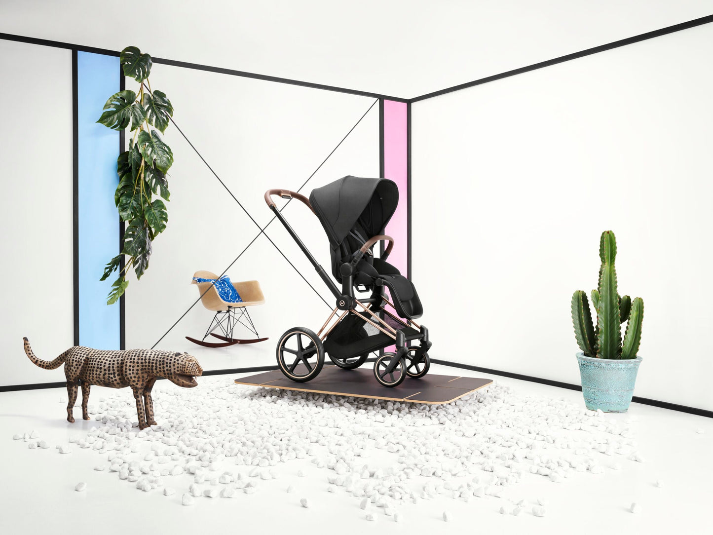 Cybex Priam Pram & Pushchair, Sepia Black on Rose Gold