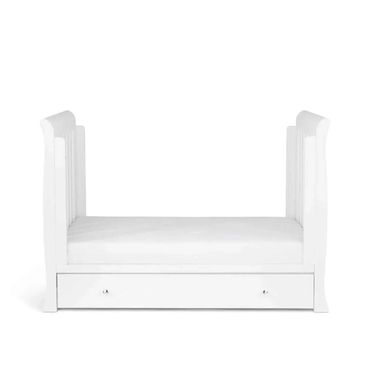 Ickle Bubba Snowdon Mini Cot Bed White - Fibre Mattress