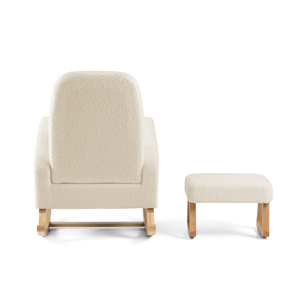 Amana Aura Nursing Chair & Stool - Dune/Natural