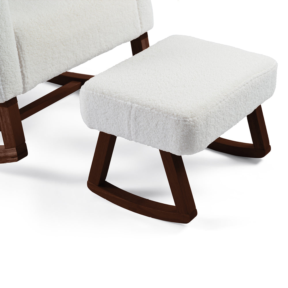 Amana Aura Nursing Chair & Stool - Snow White/Darkwood