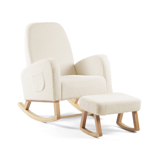 Amana Aura Nursing Chair & Stool - Dune/Natural