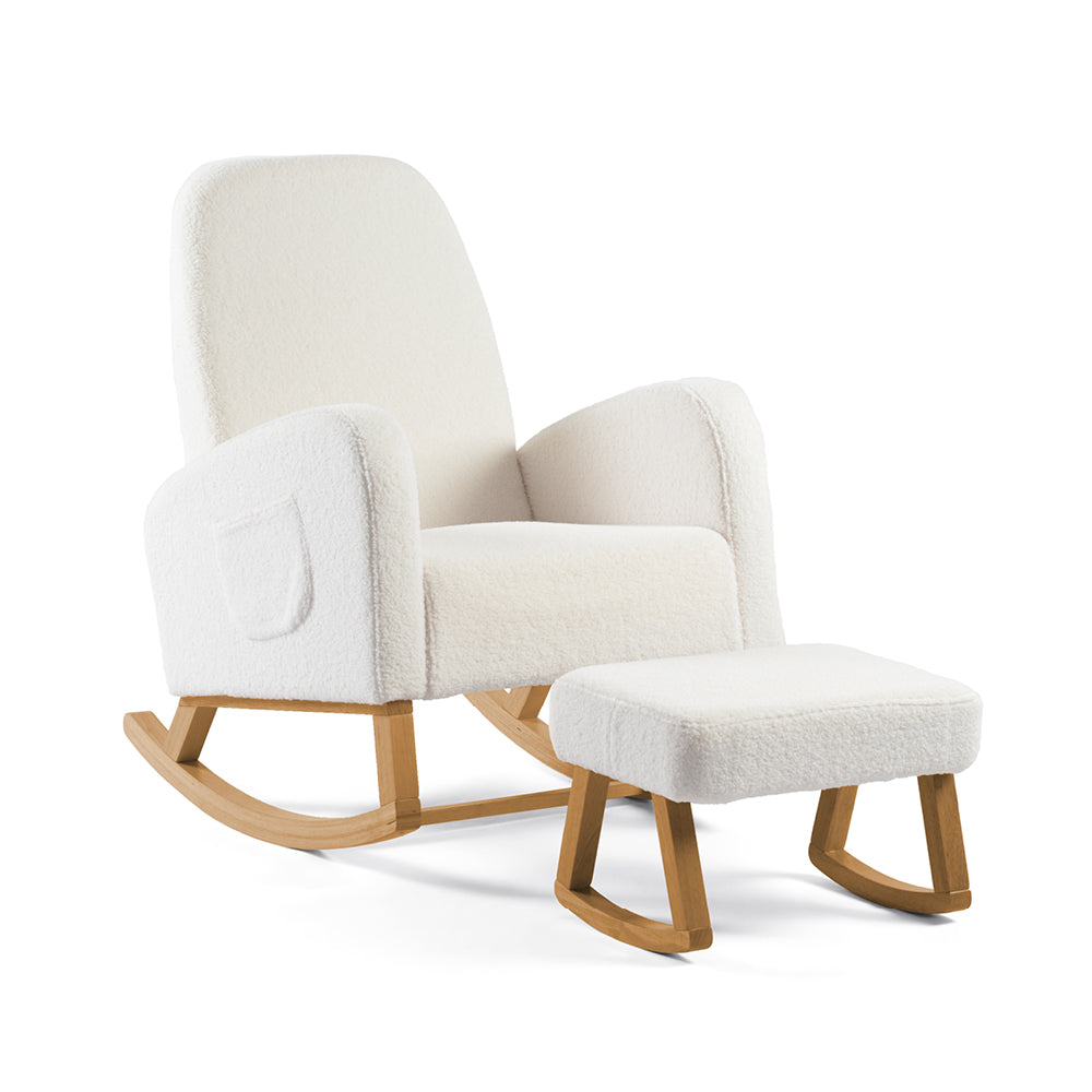 Amana Aura Nursing Chair & Stool - Snow White/Yobina
