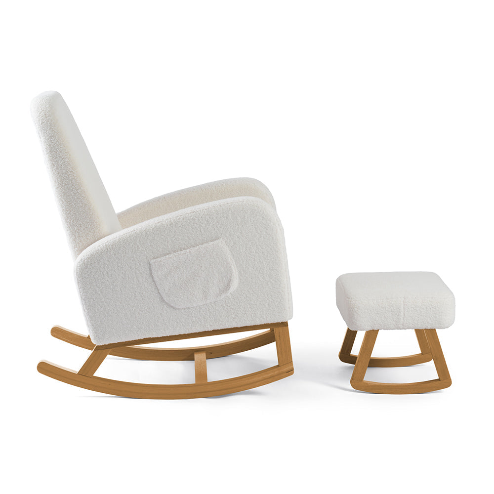 Amana Aura Nursing Chair & Stool - Snow White/Yobina