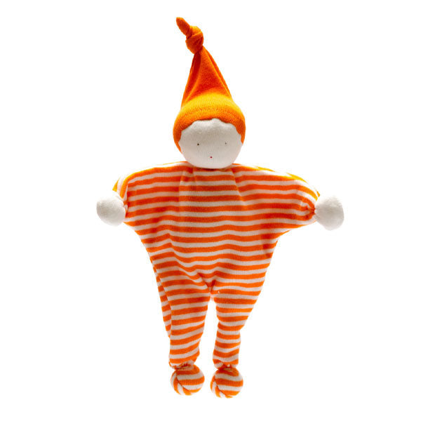 Organic Baby Comforter orange stripe