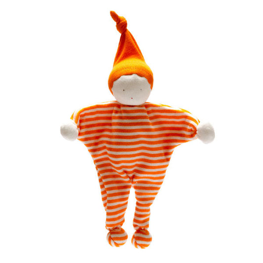 Organic Baby Comforter orange stripe