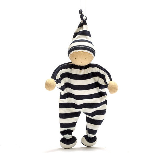 Organic Baby Comforter navy stripe