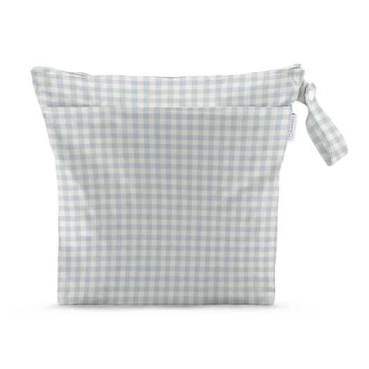Grab & Go Nappy Wet Bags With Handle - Blue Gingham