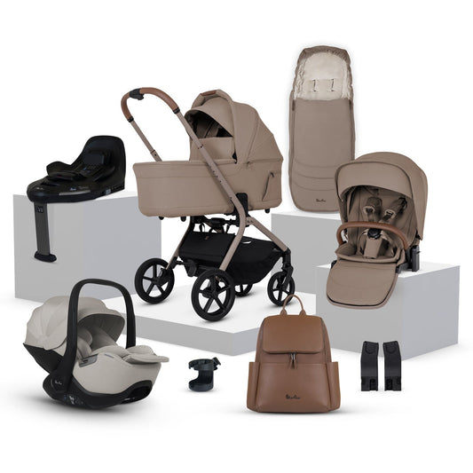Silver Cross Breez Ultimate 360 Travel System Bundle, Champagne