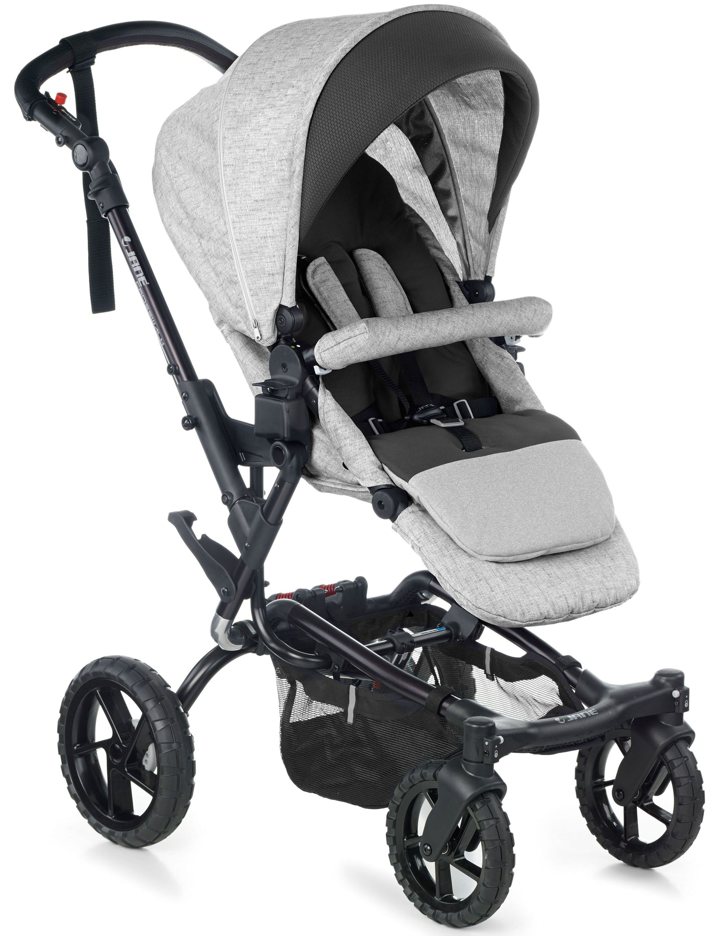 Jané Crosswalk-R All-Terrain Travel System with Sweet Carrycot & Koos iSize R1, Tech Mouse / Black Grey