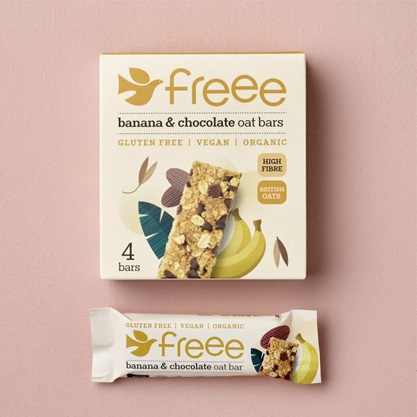 Gluten Free Organic Banana & Chocolate Oat Bars 4 x 35g