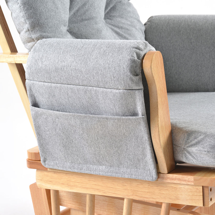 Johnston's Brompton Baby Nursing Glider & Footstool – Suedette Comfort with Smooth Glide