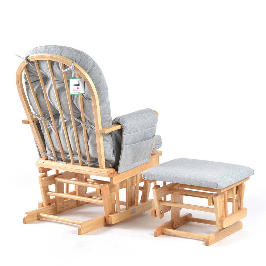 Johnston's Brompton Baby Nursing Glider & Footstool – Suedette Comfort with Smooth Glide