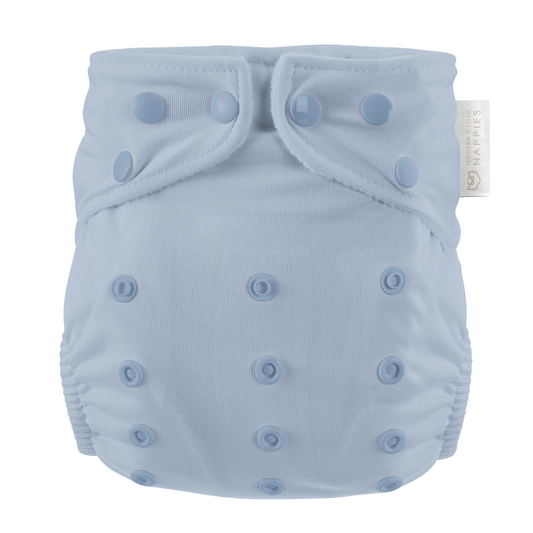 One Size All-In-One Reusable Cloth Nappy - Dusty Blue