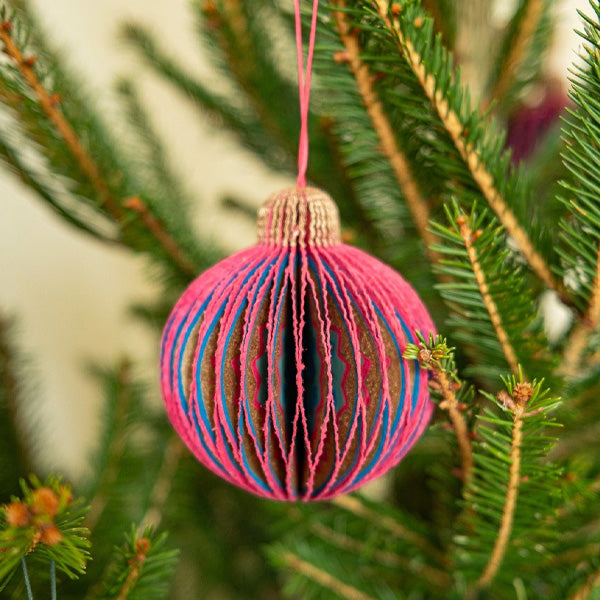 East End Press Pink Honeycomb Bauble
