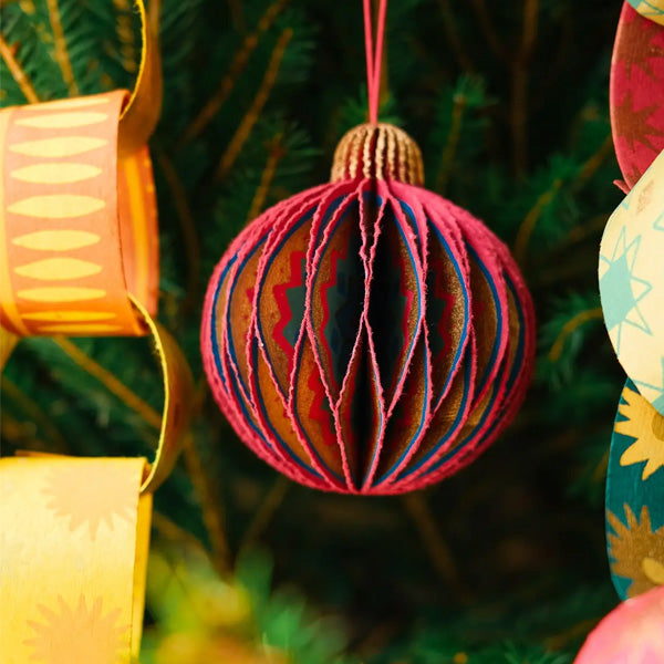 East End Press Pink Honeycomb Bauble