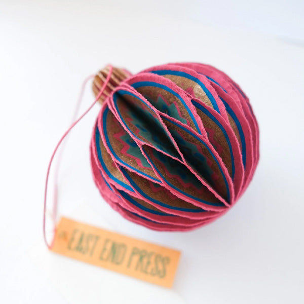 East End Press Pink Honeycomb Bauble