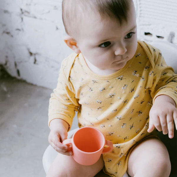 Ekobo Silicone Sippy Cup with Handles - Coral