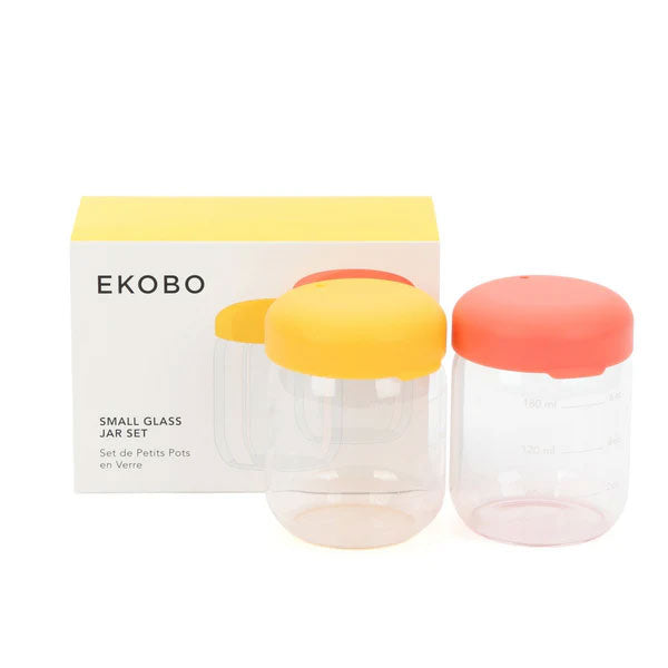 Ekobo Weaning Jar Set 180ml - Coral / Mimosa