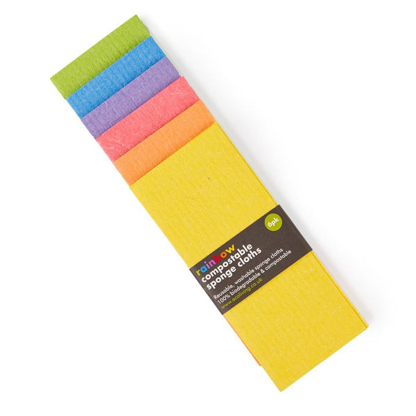Ecoliving Compostable Sponge Cleaning Cloths - Rainbow