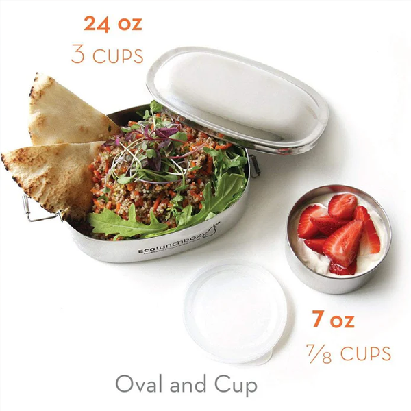 ECOlunchbox Oval and No-Leak Cup (2-Piece Set)