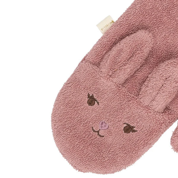Fabelab Organic Bath Mitts Bear & Bunny - Ash Rose