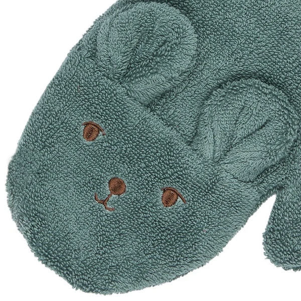 Fabelab Organic Bath Mitts Bear & Bunny - Wood Thrush