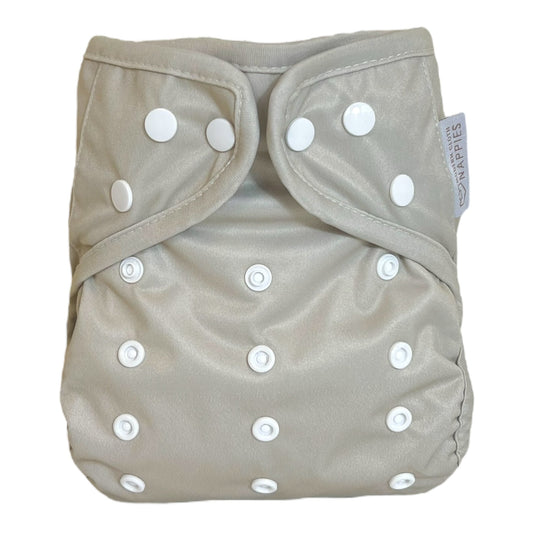 One Size Reusable Cloth Nappy Wrap - Grey Mist