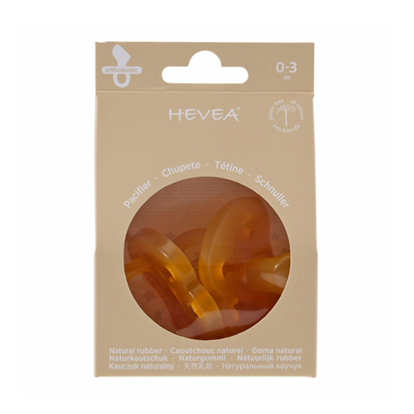 Hevea Natural Orthodontic Soother 2 pack - Classic 0-3 months