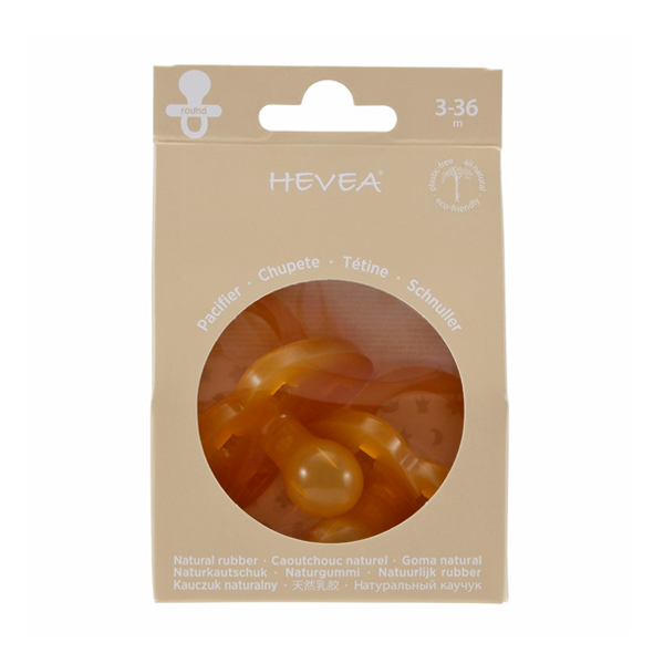 Hevea Natural Round Soother 2 pack - Classic 3-36 months