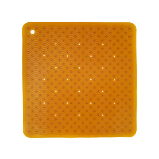 Hevea Natural Rubber Bath Mat Wave Square Natural