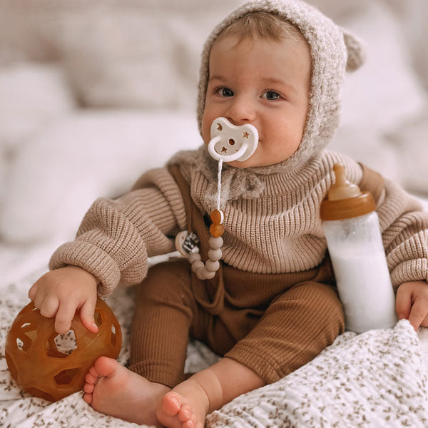 Hevea Wide Neck Glass Baby Bottle Nipple Medium Flow 3+ mth