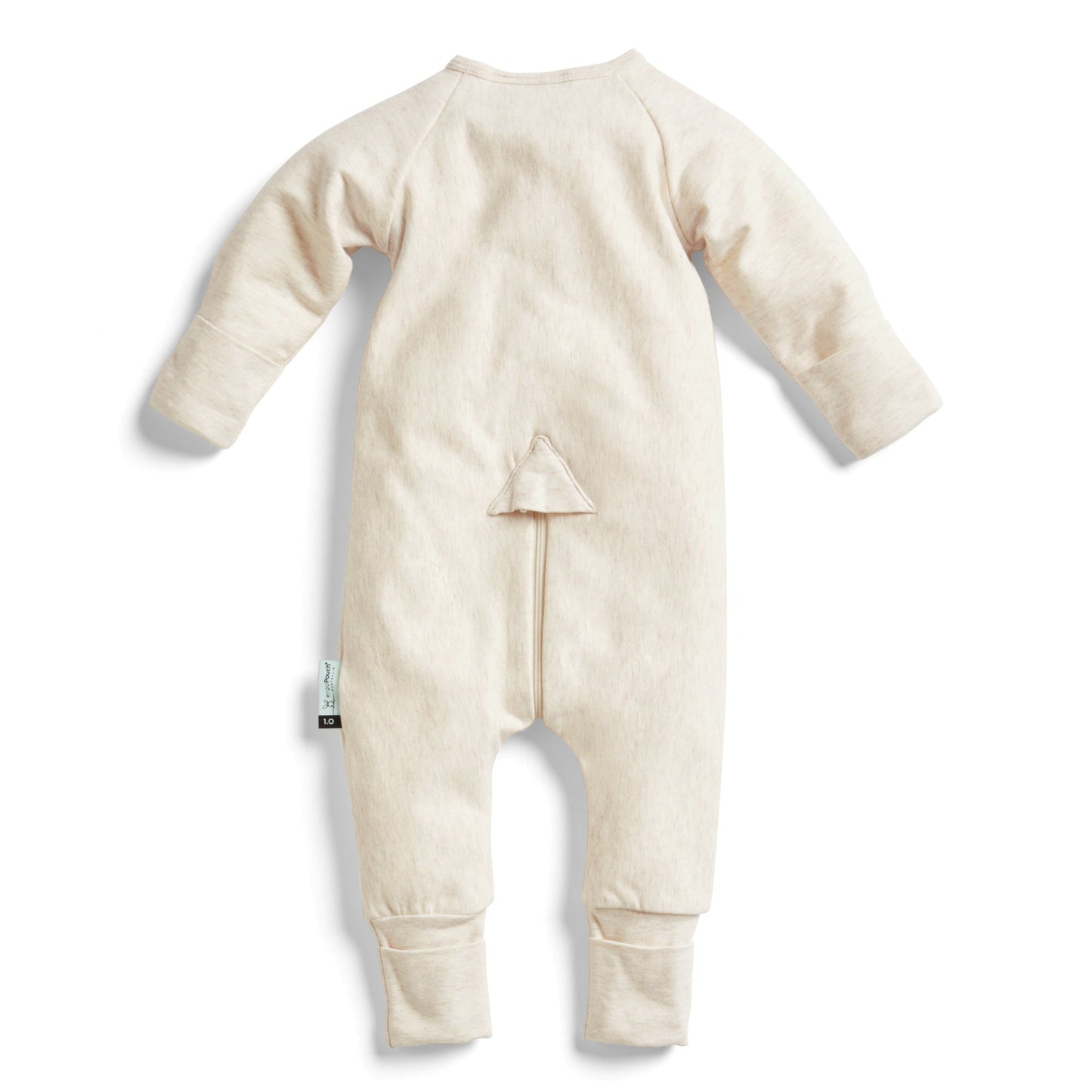 ergoPouch - Organic Layers Long Sleeve Babygrow Oatmeal - Warm 1.0 TOG