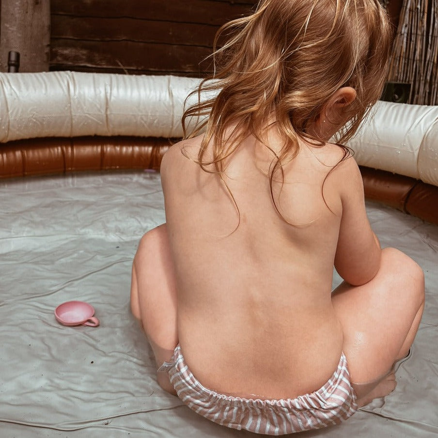 One Size Baby to Toddler Reusable Swim Nappies - Beige Spot