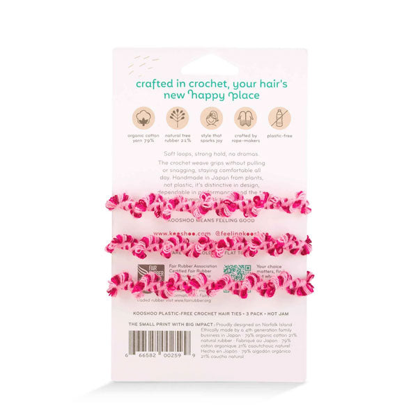 Kooshoo Plastic Free Hair Ties - Crochet Hot Jam
