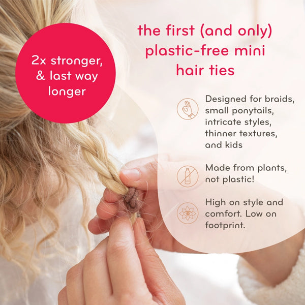 Kooshoo Plastic Free Round Hair Bands Mini 12 Pack - Dark Hues