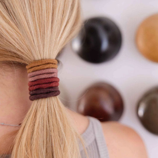 Kooshoo Plastic Free Round Hair Bands 4 Pack - Warm Earth