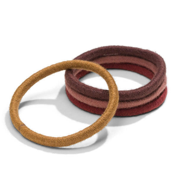Kooshoo Plastic Free Round Hair Bands 4 Pack - Warm Earth