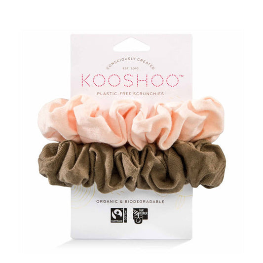 Kooshoo Organic Plastic Free Scrunchies - Blush Walnut
