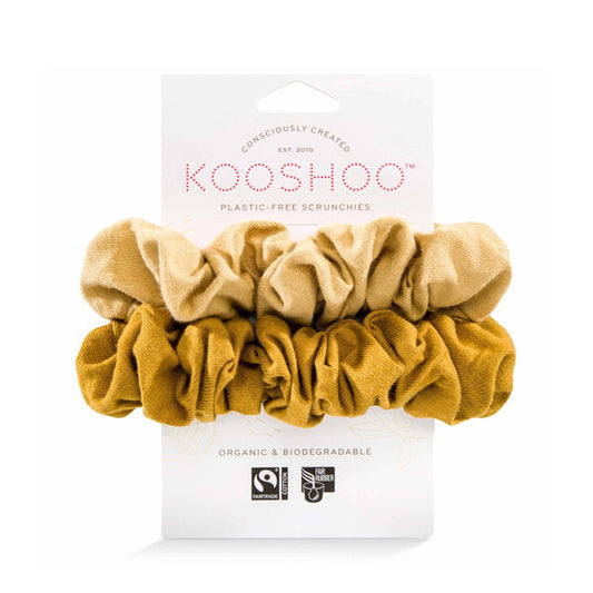Kooshoo Organic Plastic Free Scrunchies - Gold Sand