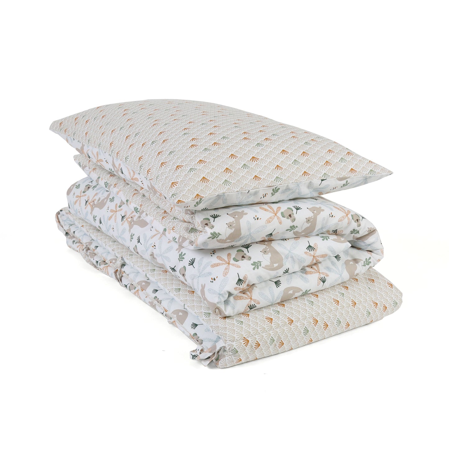 FORREST 3 Piece Reversible Cot Bed Set – Organic Cotton Baby Bedding - Koalaroo