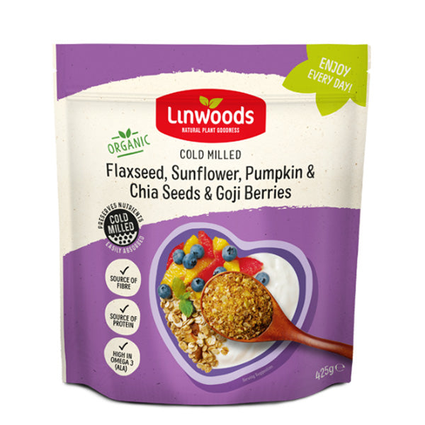 Linwoods Organic Cold Milled Flaxseed, Sunflower, Pumpkin & Chia Seeds & Goji Berries