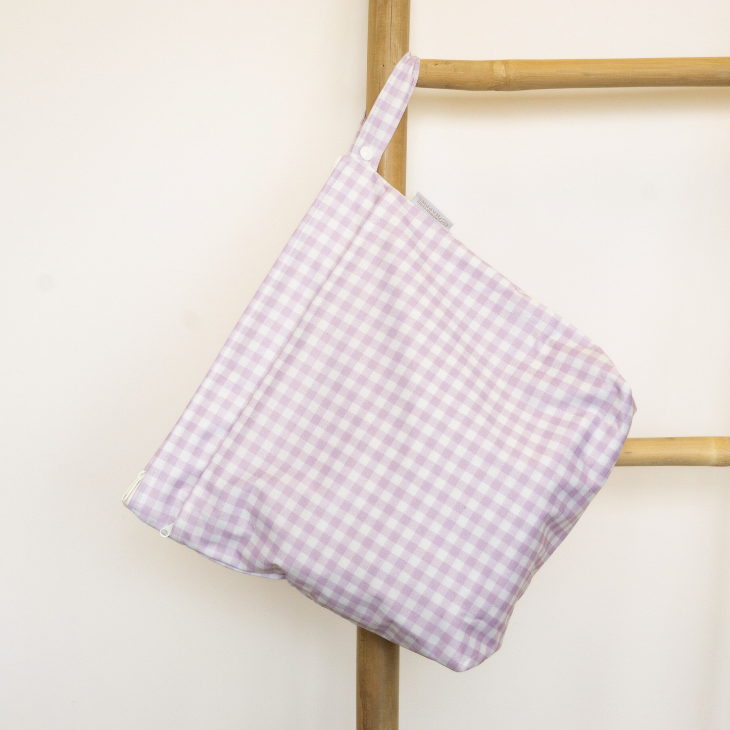 Grab & Go Nappy Wet Bags With Handle - Lilac Gingham