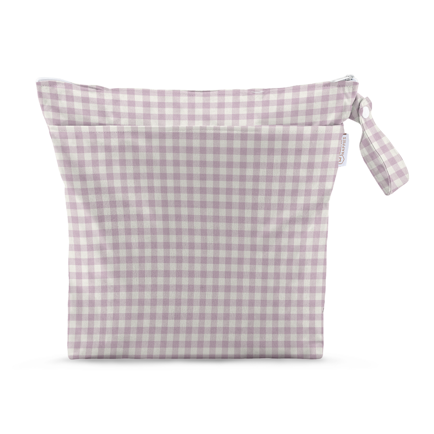 Grab & Go Nappy Wet Bags With Handle - Lilac Gingham