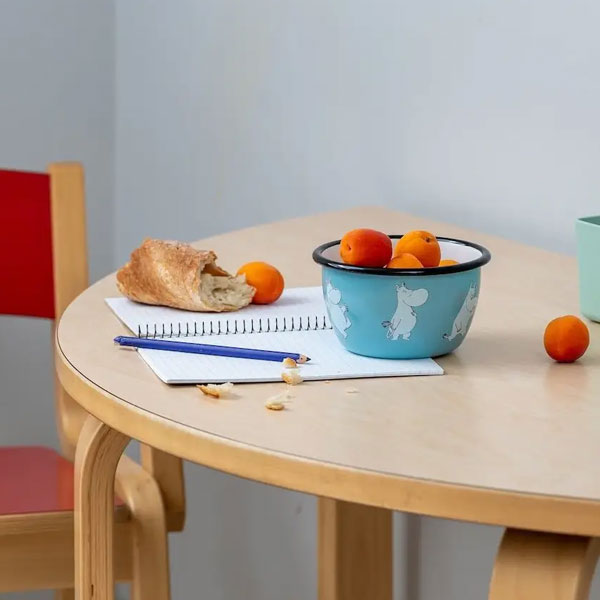 Moomin Enamel Bowl -  Moomintroll Light Blue 0.6L