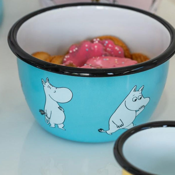 Moomin Enamel Bowl -  Moomintroll Light Blue 0.6L